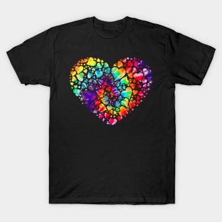 Colorful Tye Dye Die Tie Heart TShirt Valentine_s Day T-Shirt